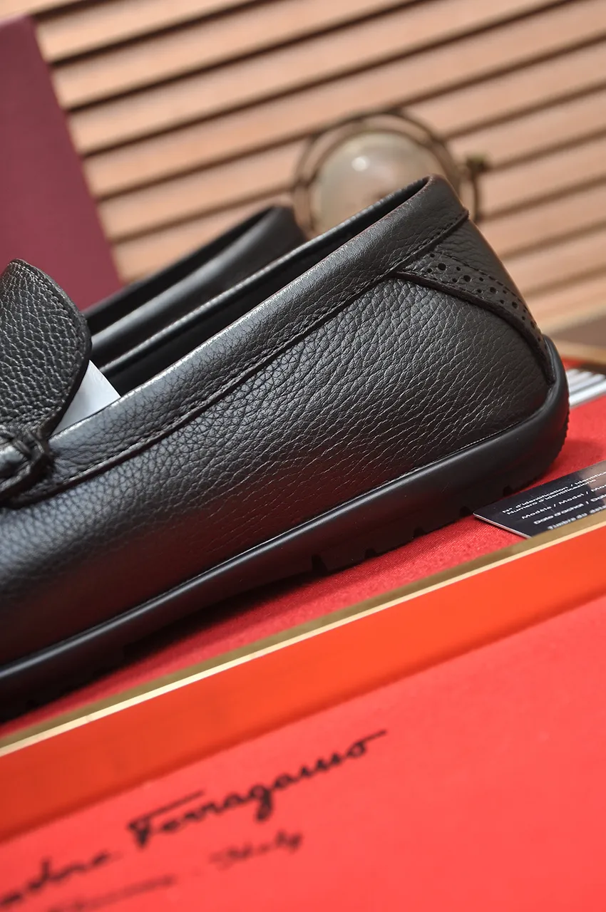 Men's men's shoes 💰520💶[Ferragamo/Ferragamo] (high-end Niuli) New 🍀 Ferragamo* - top version Ferragamo's classic formal leather shoes! Made of imported original cowhide, the inner top layer is comfortable cowhide lining! Original wear-resistant rubber outsole! High quality products! Code number 38-44!
